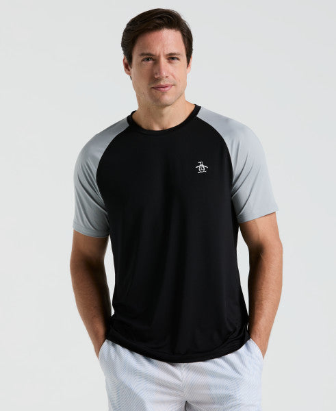 TENNIS TEE - CORE BLOCKED PERFORMANCE TENNIS TEE
