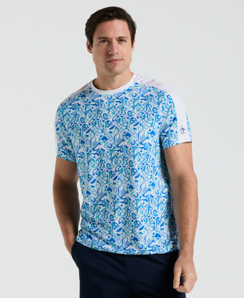 TENNIS TEE - PERFORMANCE MIDCENTURY BLOCK TENNIS TEE