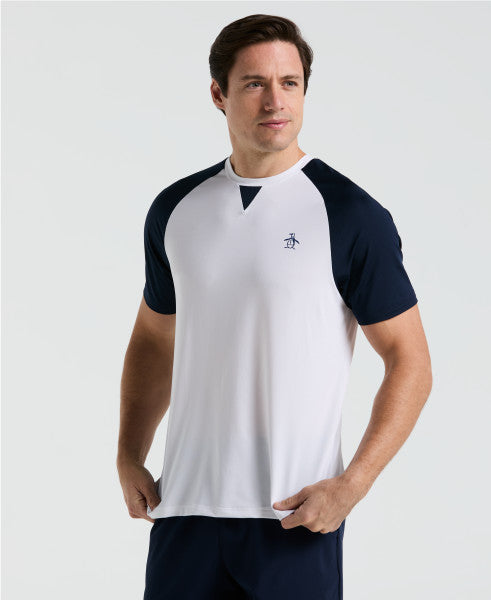 TENNIS TEE - CORE BLOCKED PERFORMANCE TENNIS TEE