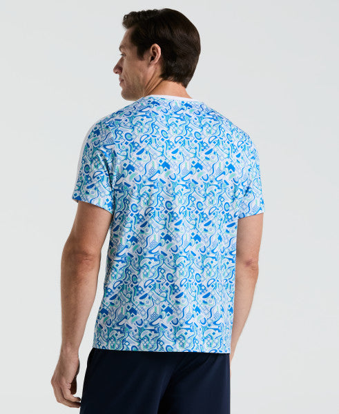 TENNIS TEE - PERFORMANCE MIDCENTURY BLOCK TENNIS TEE