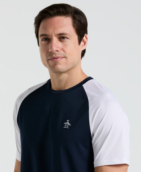 TENNIS TEE - CORE BLOCKED PERFORMANCE TENNIS TEE