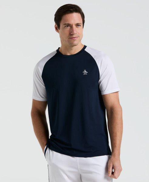TENNIS TEE - CORE BLOCKED PERFORMANCE TENNIS TEE